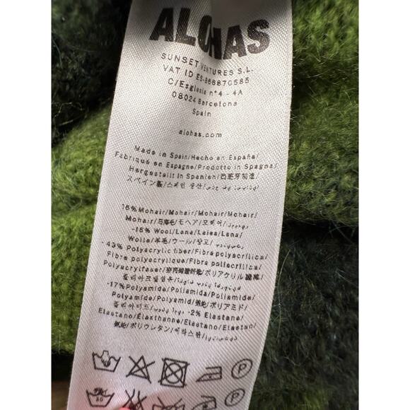 NWT Alohas Trenza Green Knit Maxi Dress Wool Mohair Blend Long Sleeve S - Picture 14 of 14